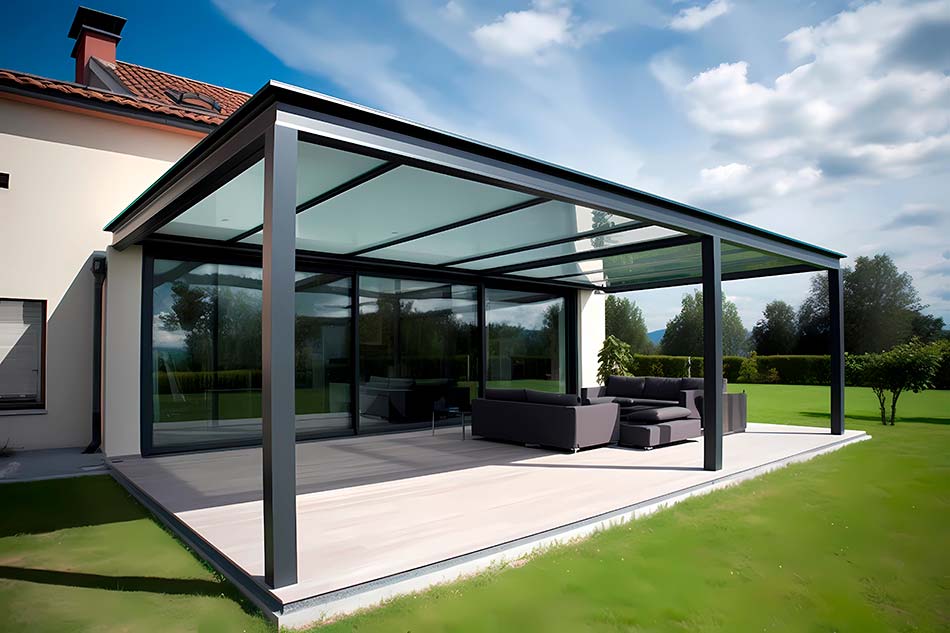 techo fijo de vidrio