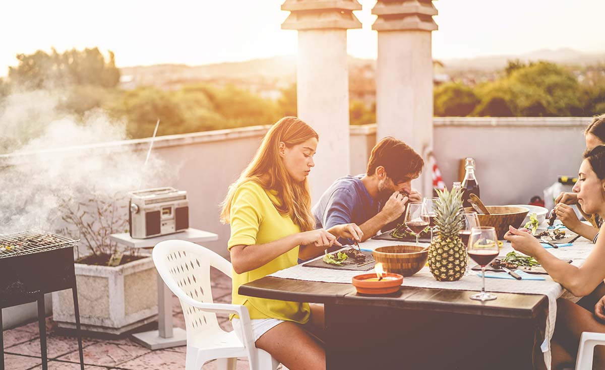 organizar barbaco en terraza