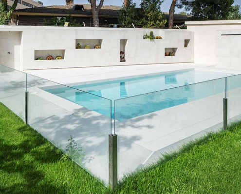 Baranda de cristal para piscinas