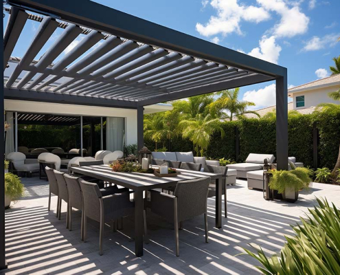 Pérgolas bioclimáticas con lamas orientables