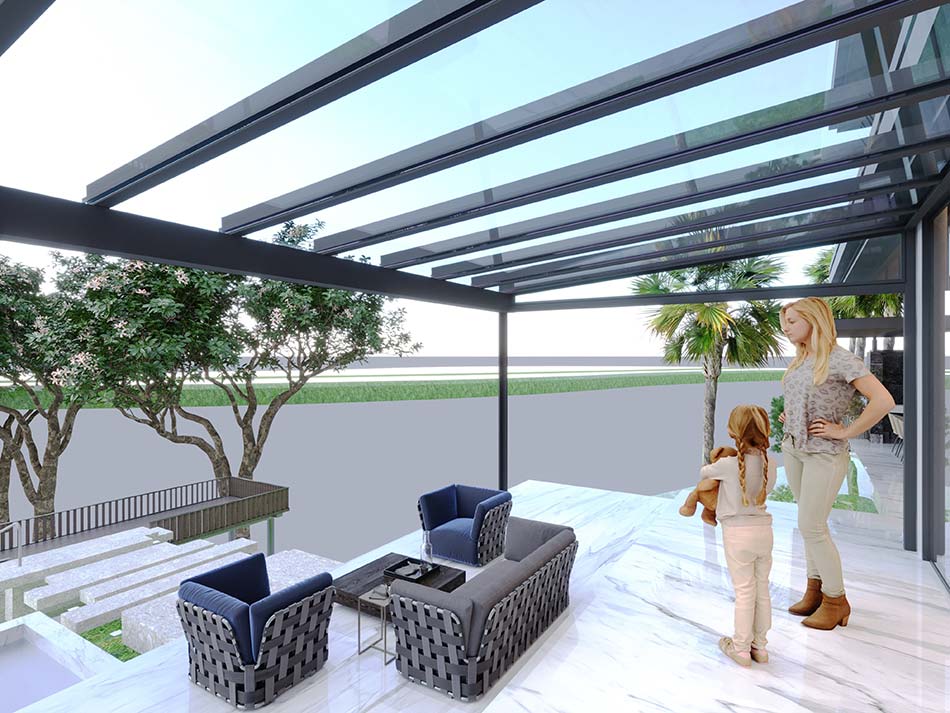 techo fijo de cristal