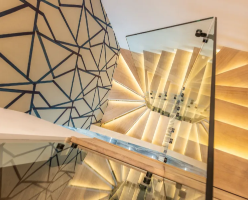 moderna barandilla sin perfil interior casa