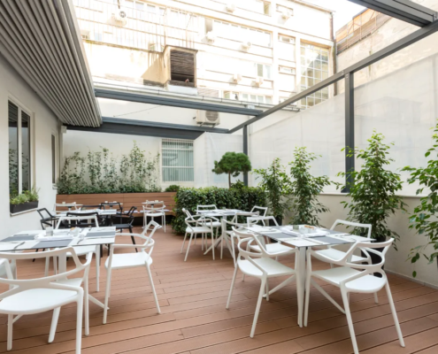 cerramiento lona tensada cafetería