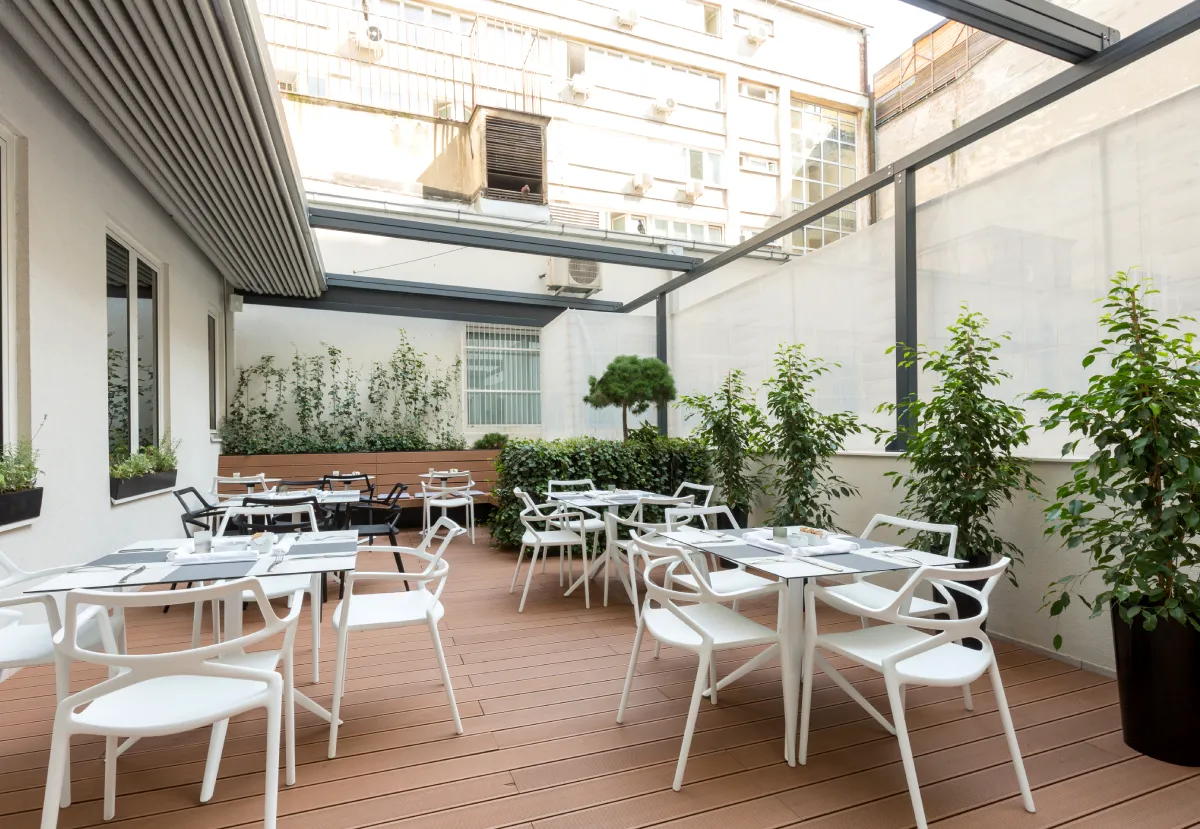 cerramiento lona tensada cafetería