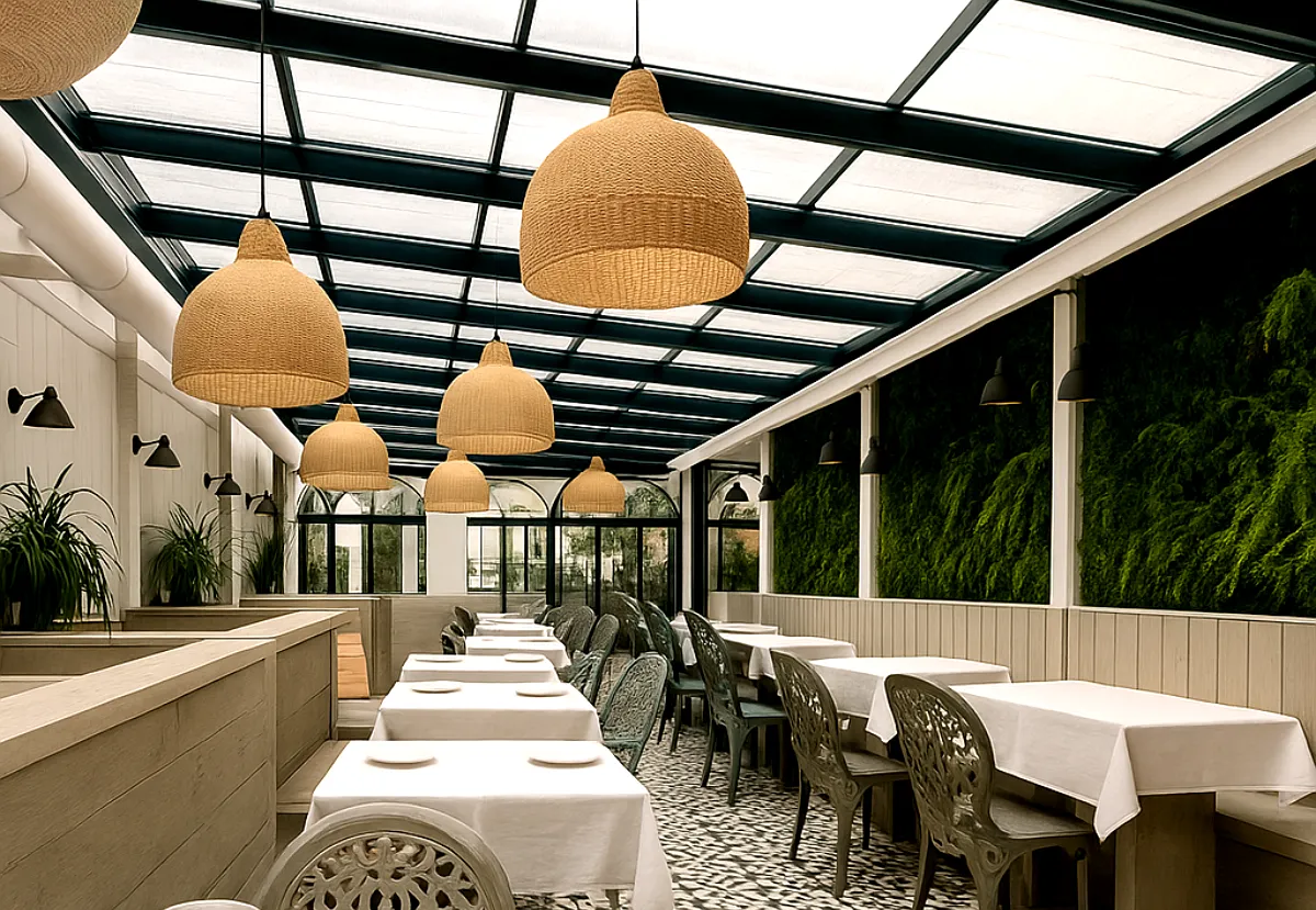 cerramiento techo móvil restaurante