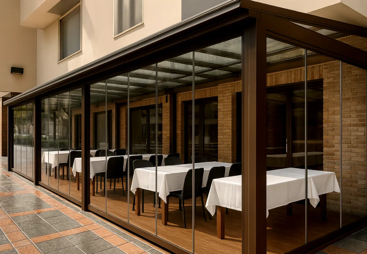 cortinas de cristal para restaurantes