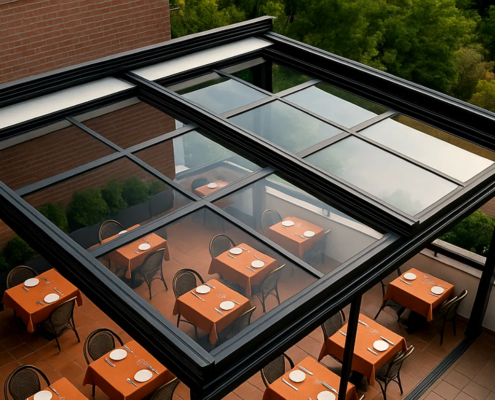 techos móviles cafetería