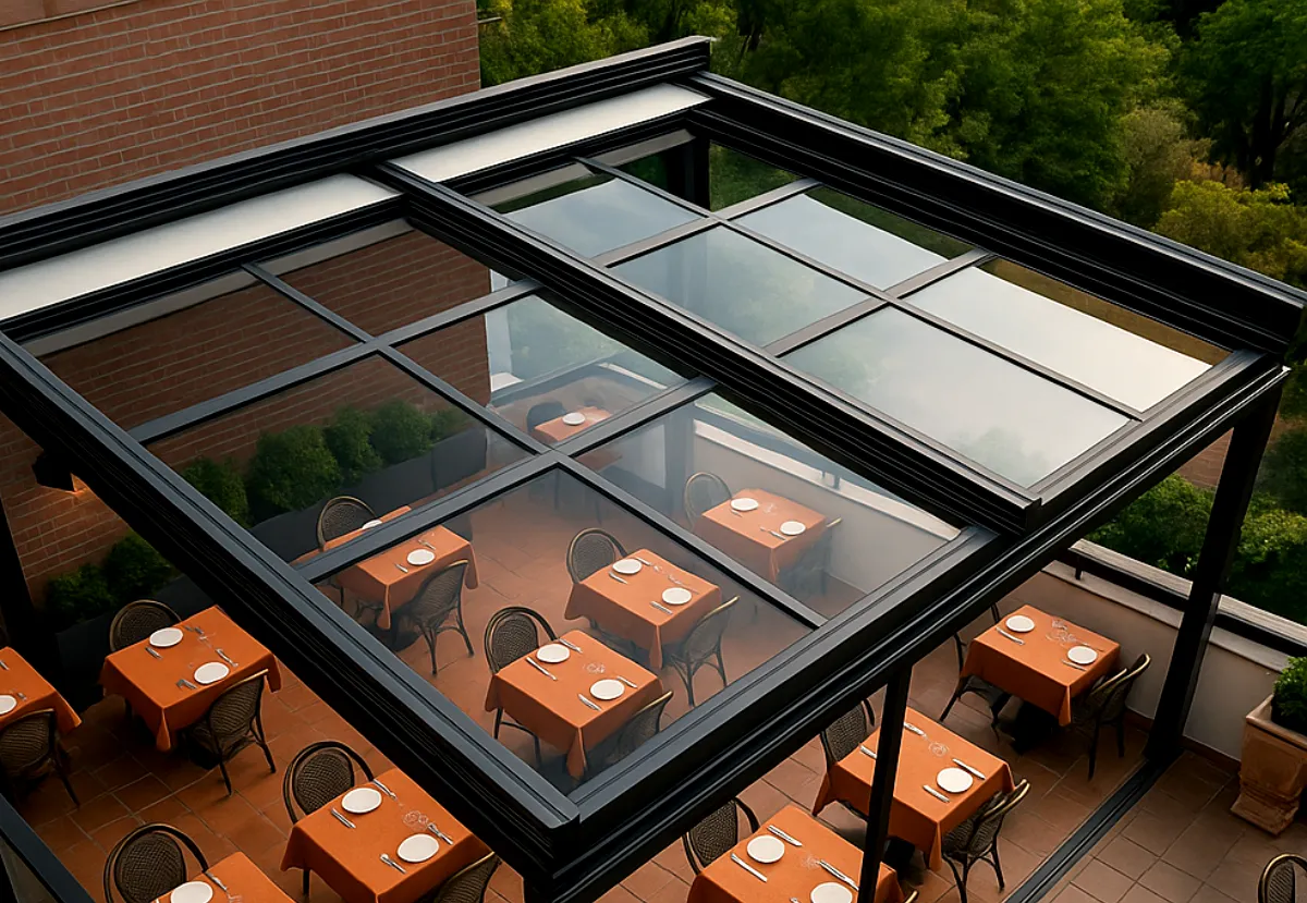 techos móviles cafetería