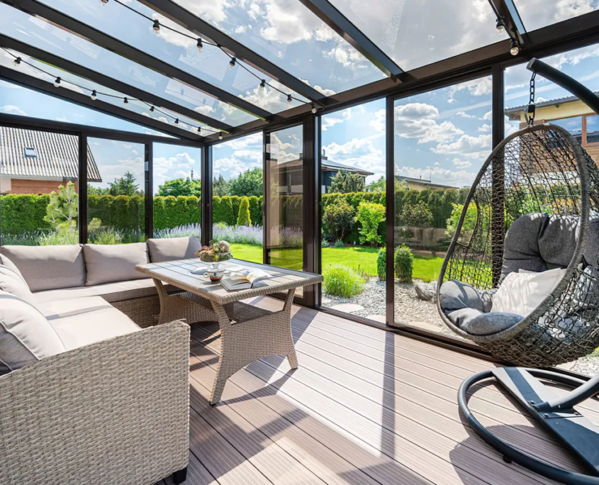 techo fijo de vidrio