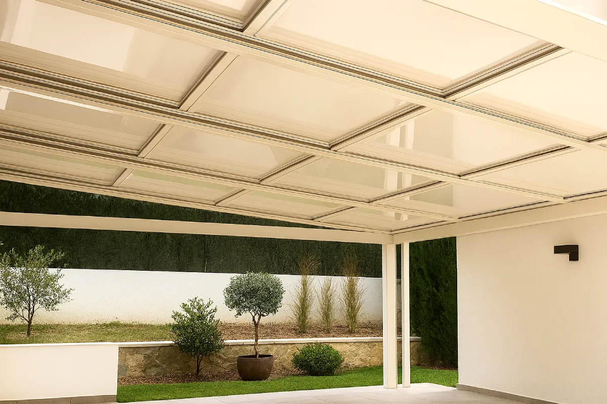 techo móvil panel sándwich para terraza