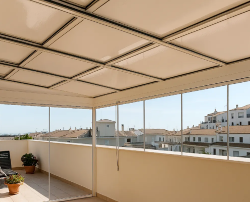 techo móvil panel sándwich terraza ático