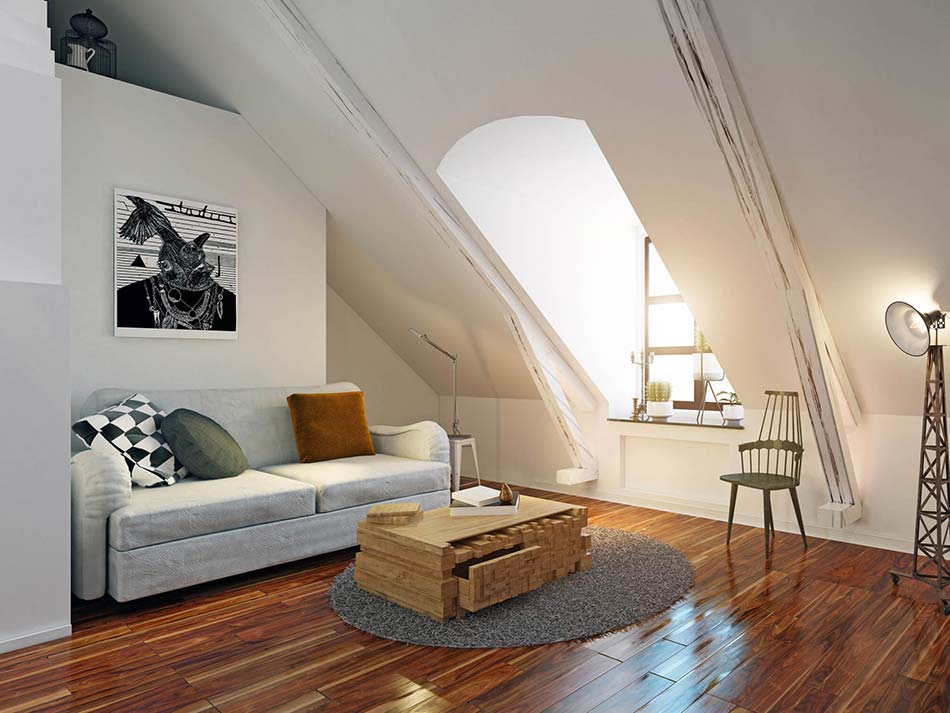 Decoración de ático peqeño