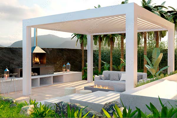 pérgola bioclimática con control solar