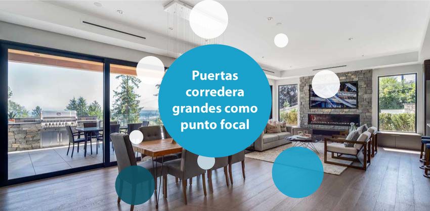utilizar una puerta corredera grande como punto focal